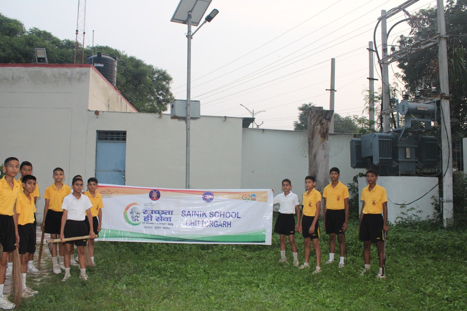 Swachhata Hi Seva : swachhata drive near the school main gate.